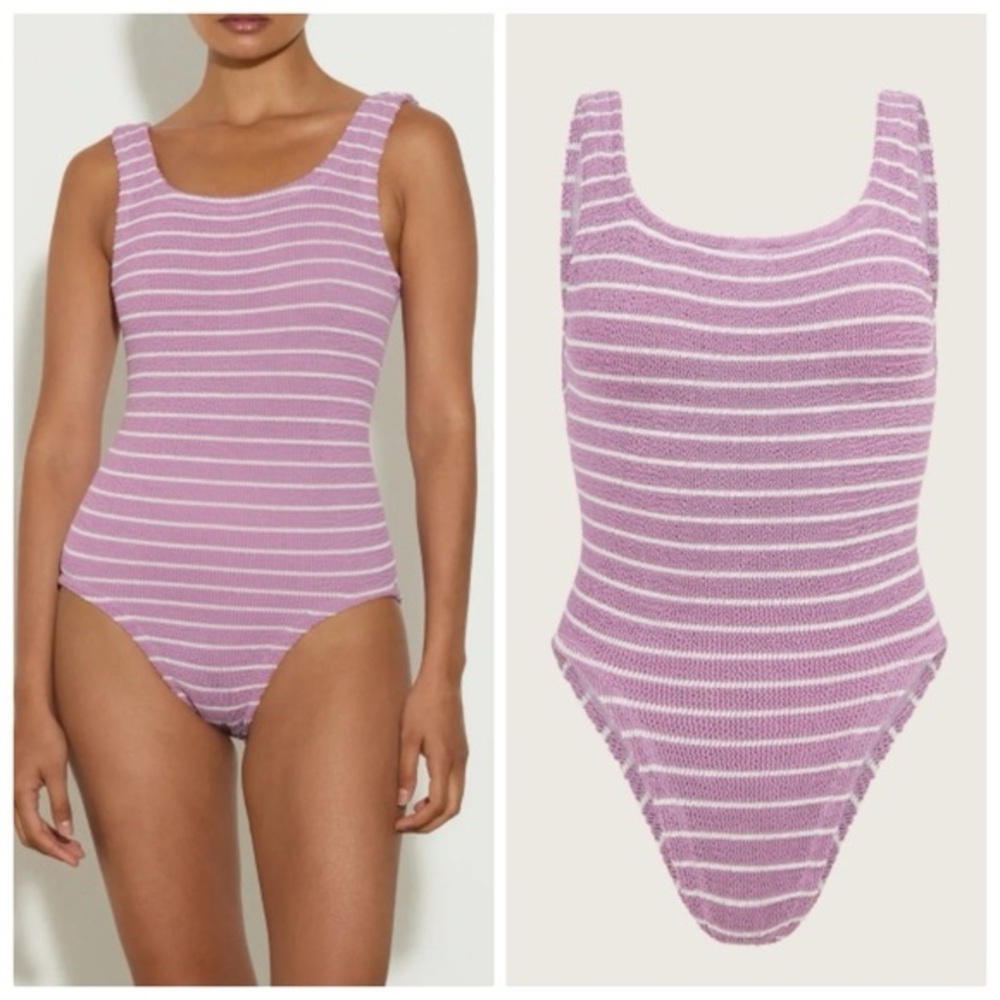 Hunza G x Helena Christensen Lilac One Piece Swimsuit - one size fits all